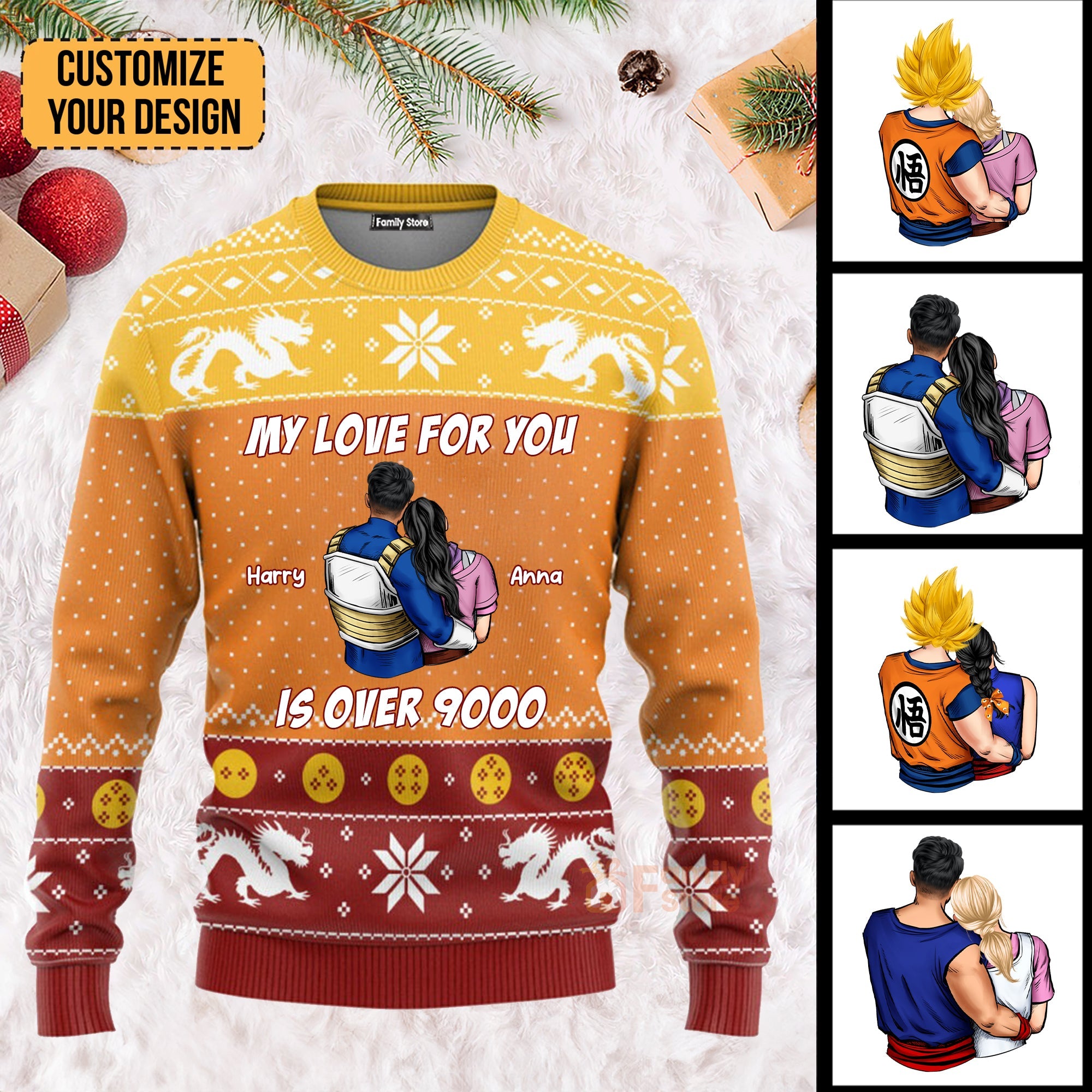 Personalized Ugly Sweater For Couples - My Love for You Gift