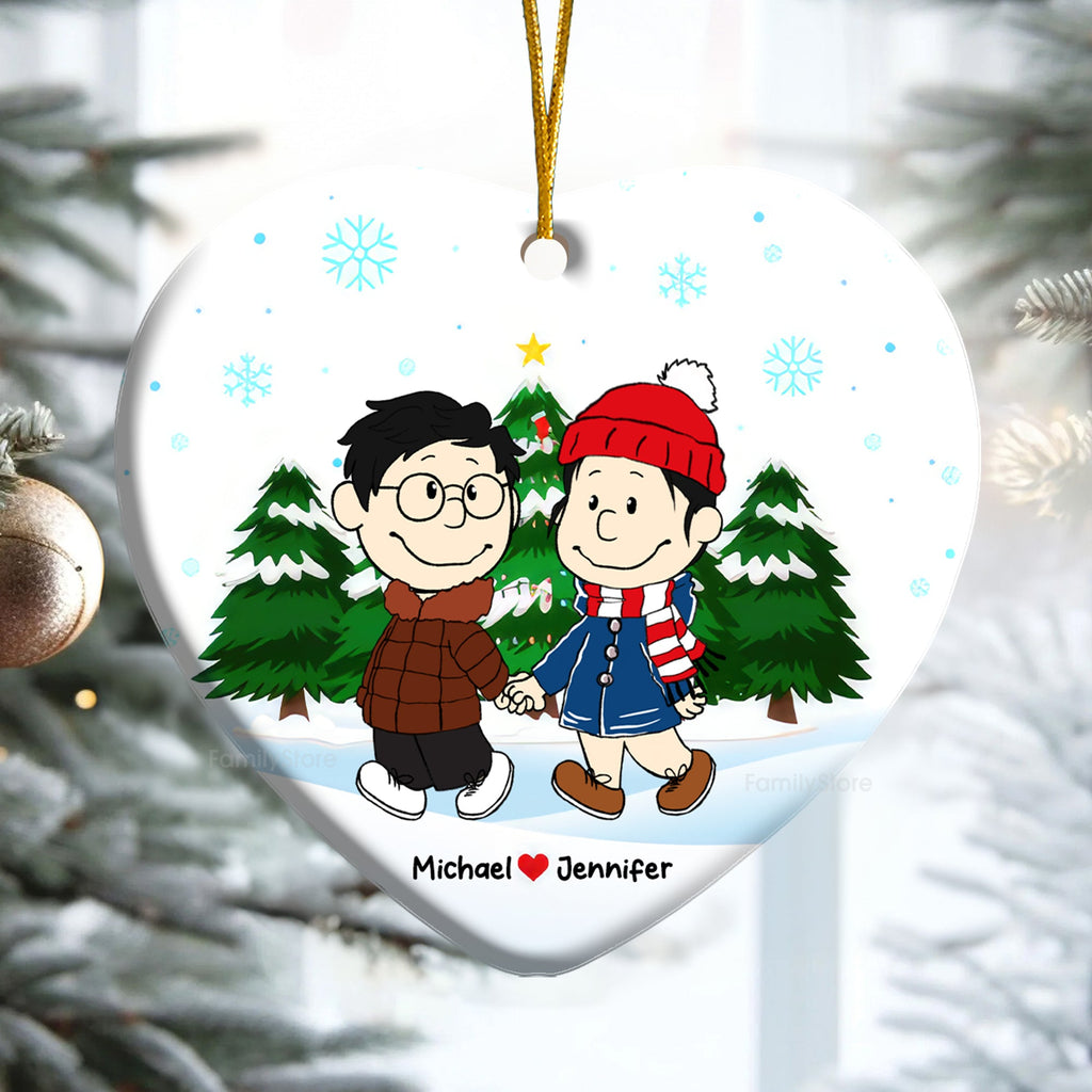 Personalized Ceramic Ornament Christmas Gift for Couple