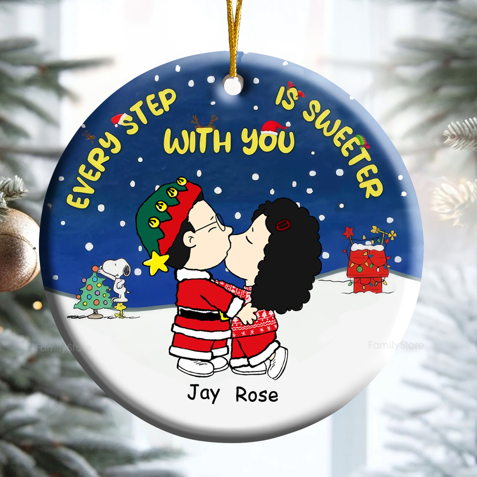 Personalized Ceramic Ornament Every Step Is Sweeter Gift for Couple