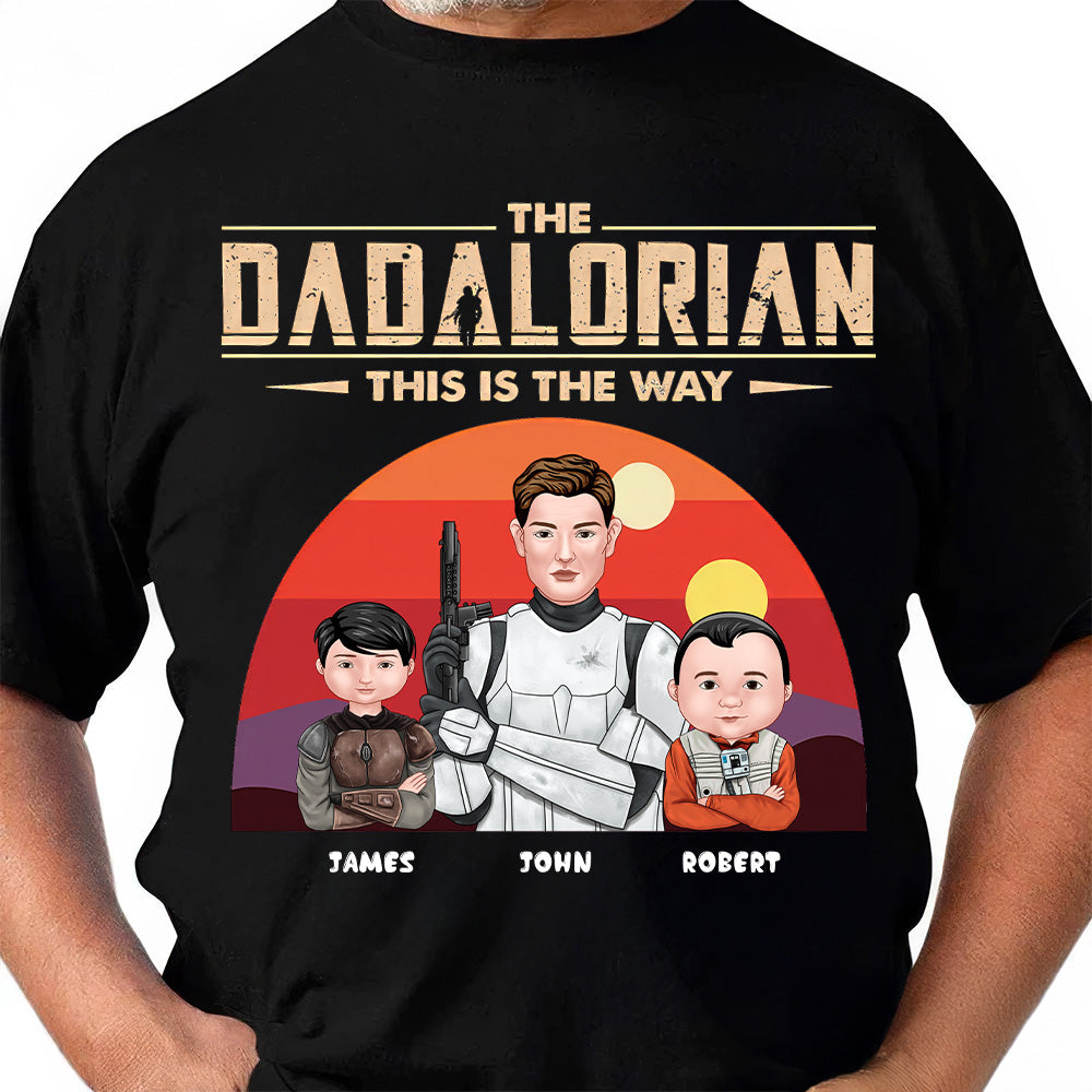 Personalized The Dadalorian T-Shirt Custom Family Gift for Dad