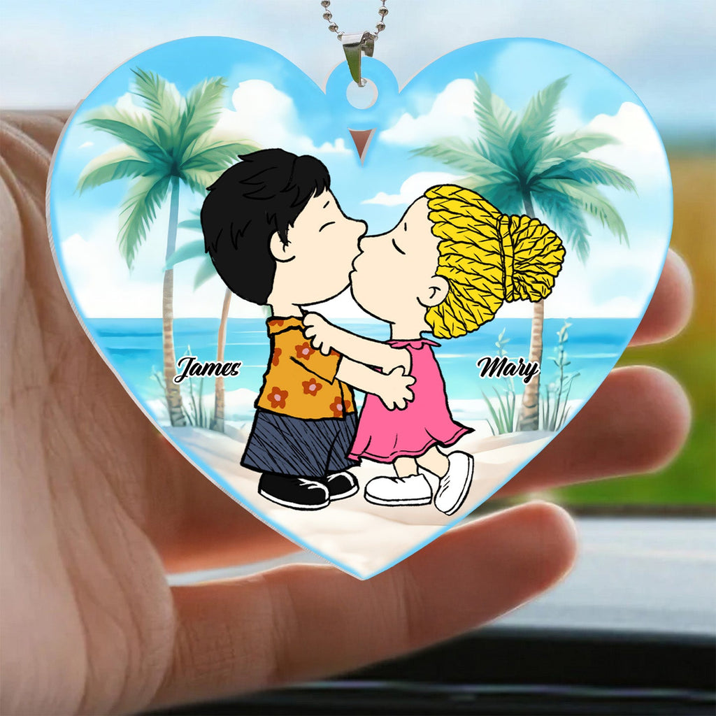 Personalized Peanut Couple Beach Car Ornament Gift for Couple