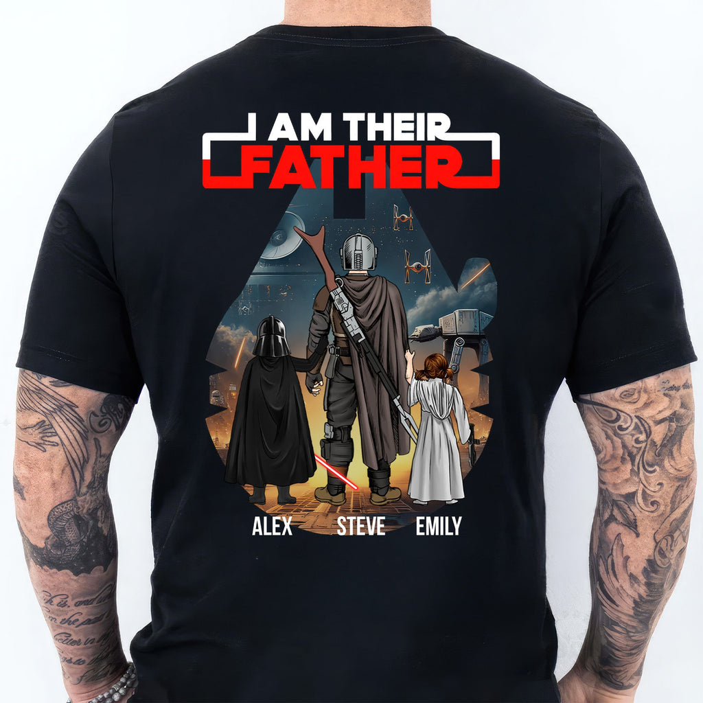 Personalized Cotton Shirt with Custom Family Names Gift for Dad