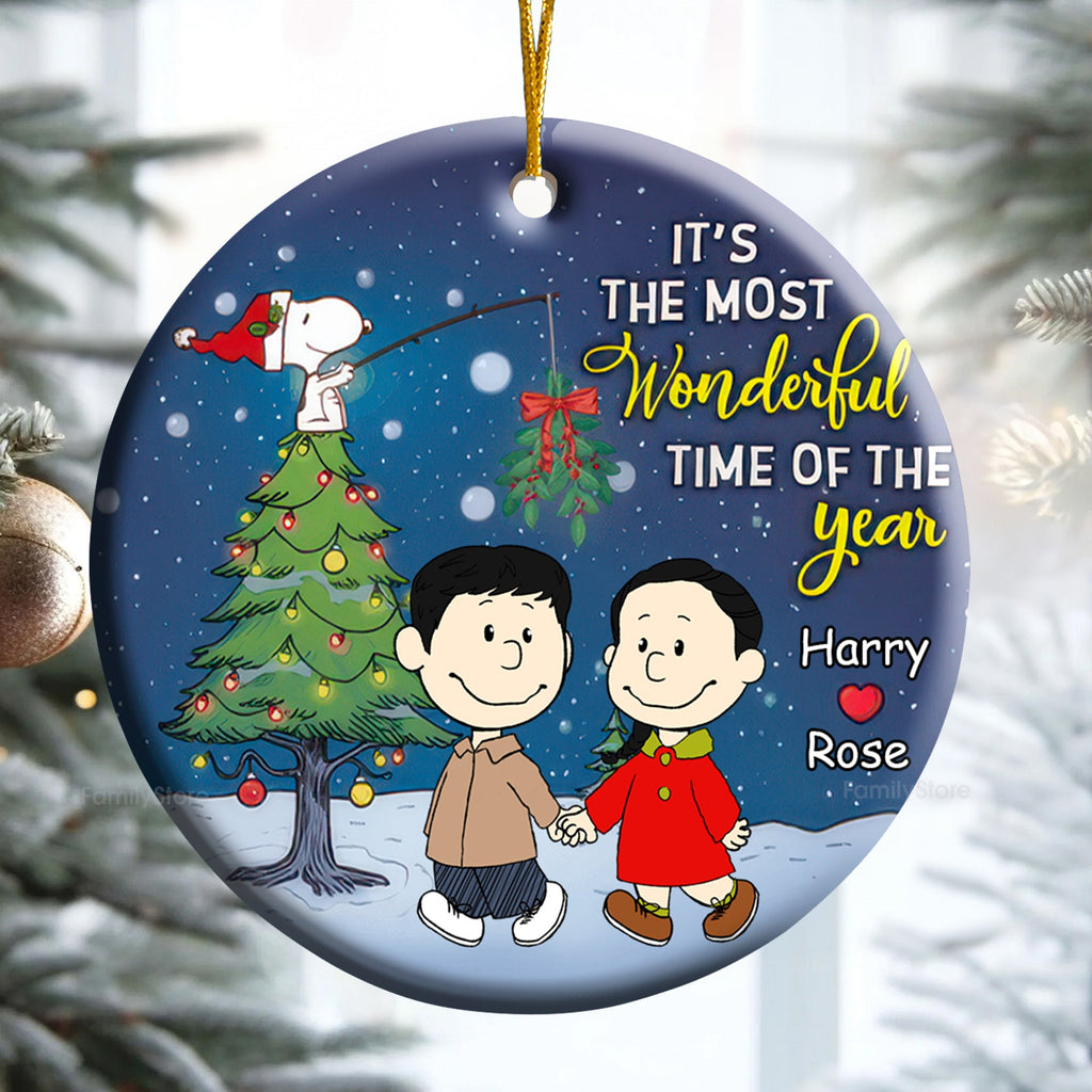Personalized Peanut Under The Mistletoe Ornament Gift for Couple