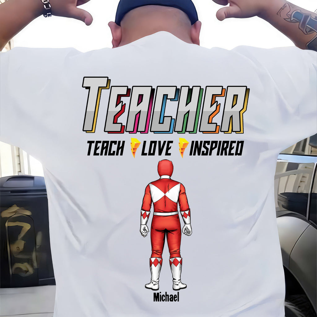 Personalized Mighty Teacher Shirt Gift for Men | Back to School Apparel