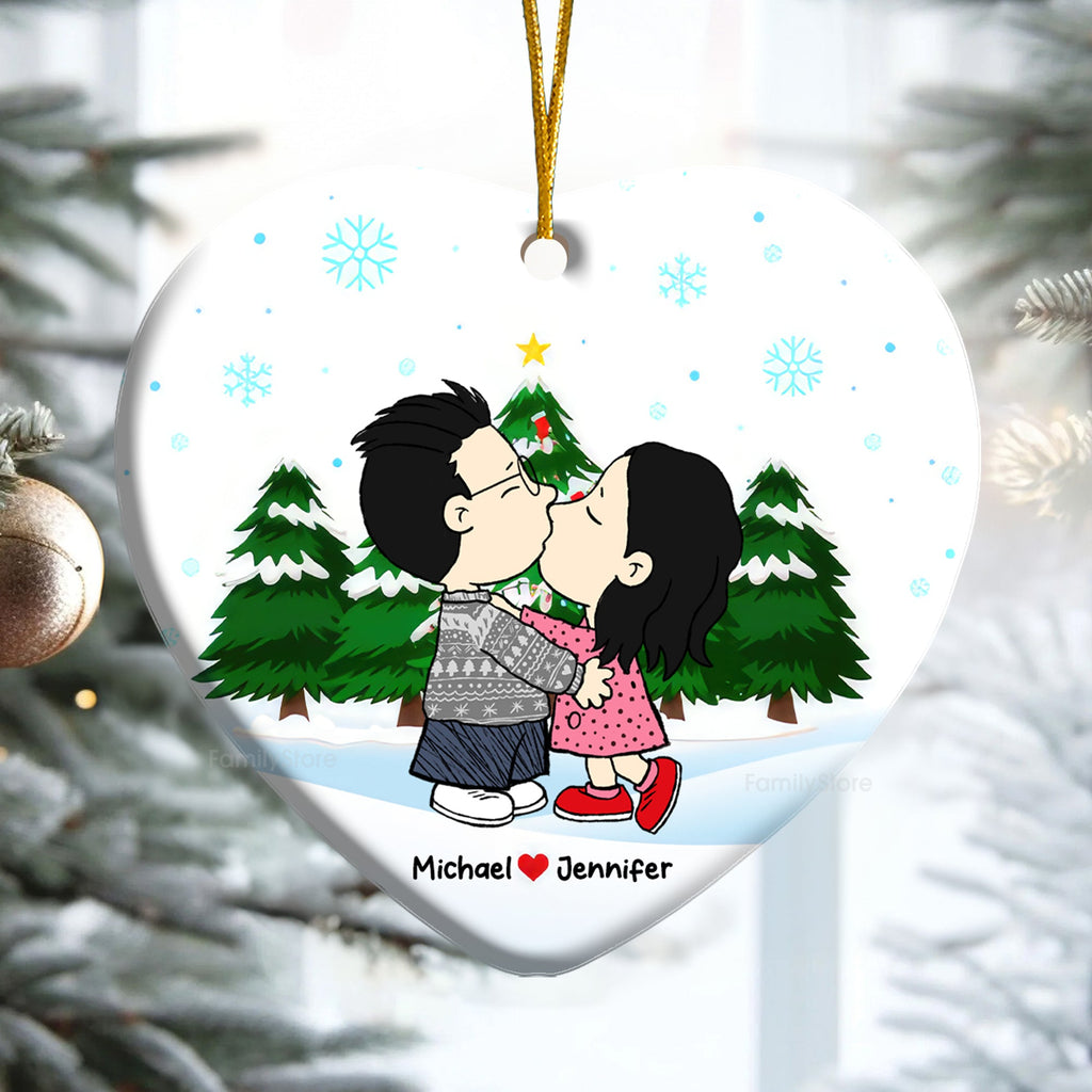 Personalized Ceramic Ornament for Couples - Christmas Gift