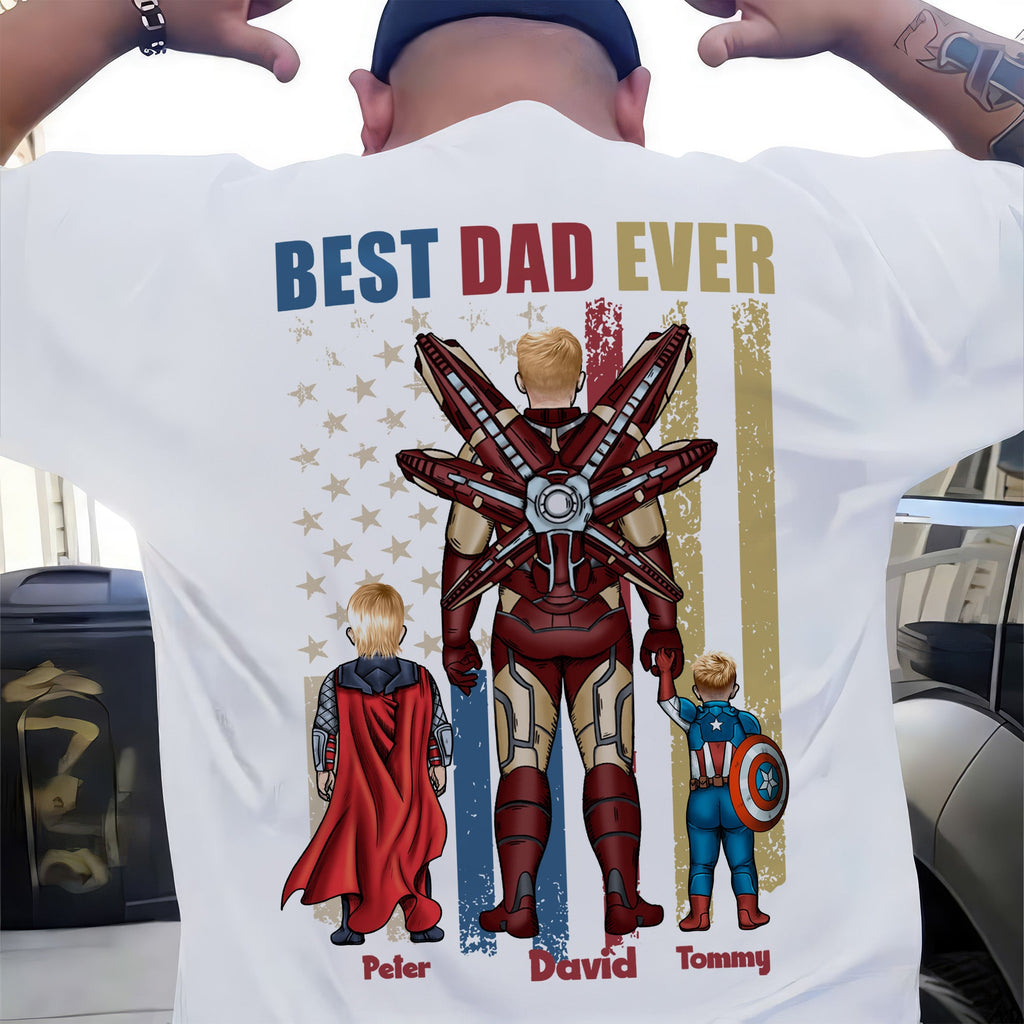 Personalized Best Dad Ever Shirt Custom Name Gift for Father's Day