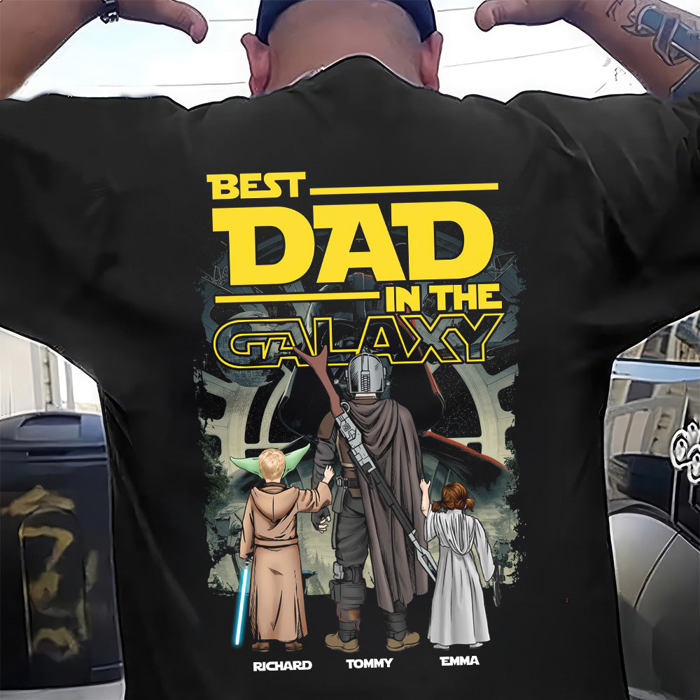 Personalized Best Dad In The Galaxy Shirt Gift for Dad
