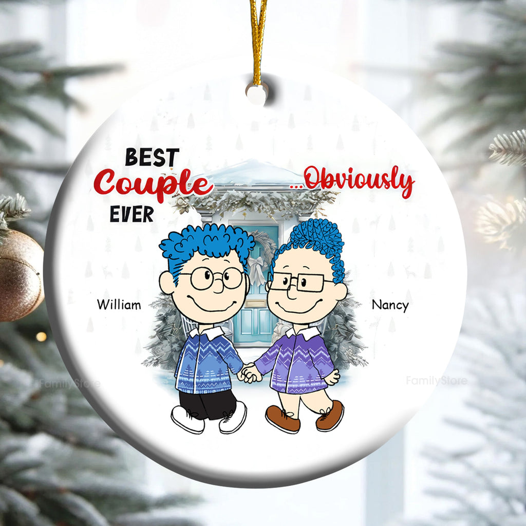 Personalized Best Couple Ever Ceramic Ornament Gift for Couples