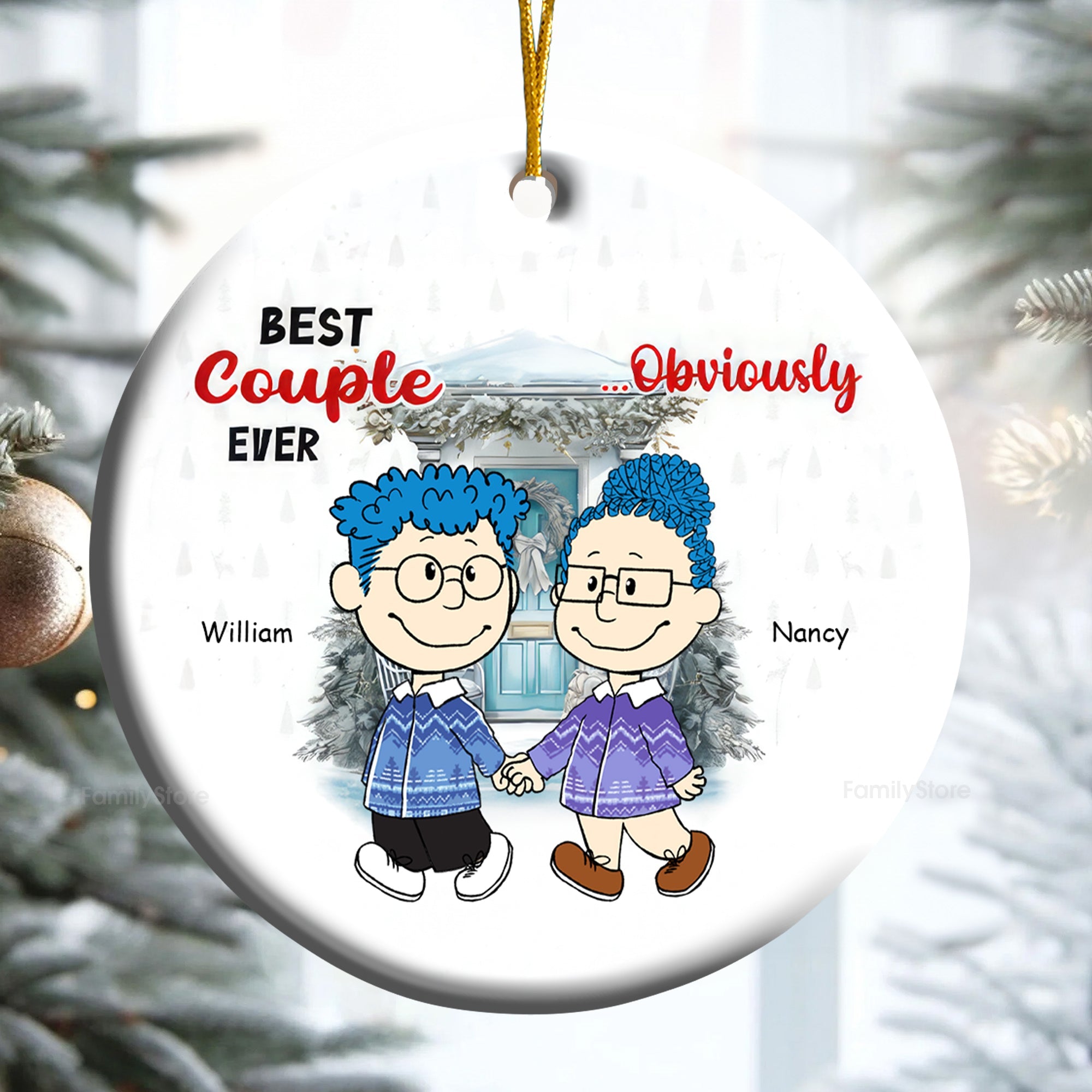 Personalized Best Couple Ever Ceramic Ornament Gift for Couples