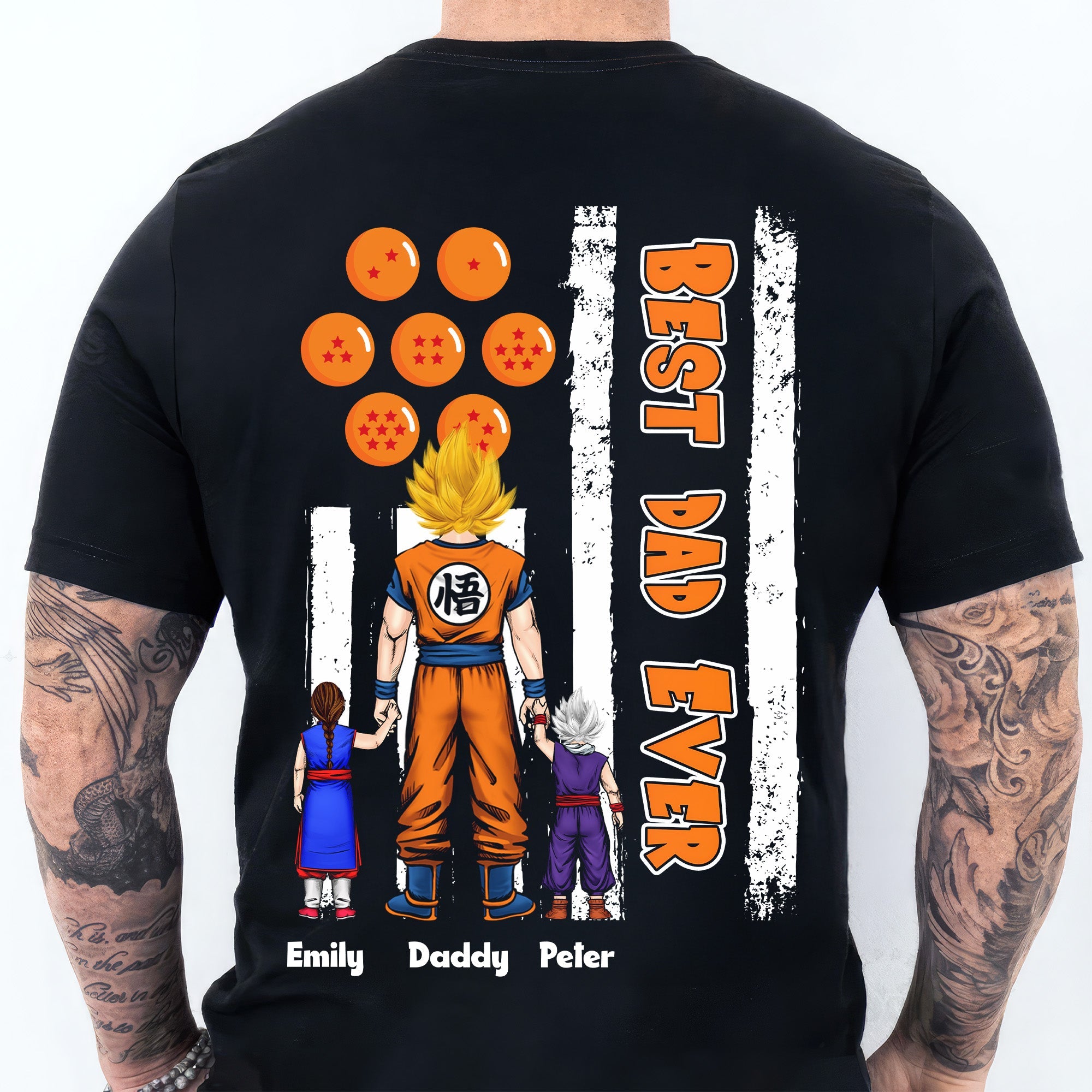 Personalized Dad T-Shirt with Saiyan Design - Gift for Dad