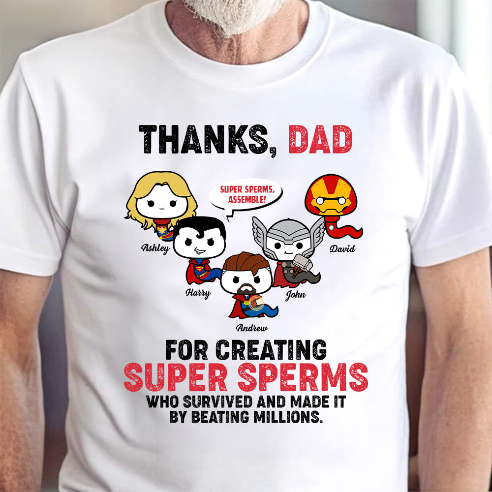 Personalized Superheroes T-Shirt Gift for Dad | Father's Day Apparel