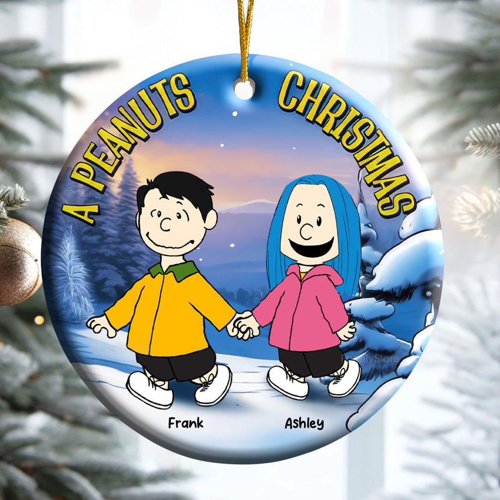 Personalized Peanuts Christmas Ornament Gift for Couple