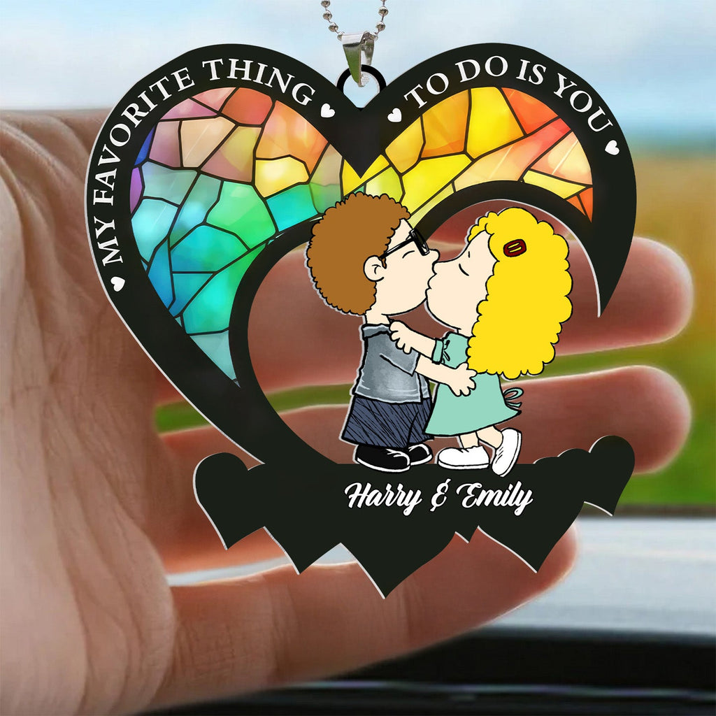 Personalized Acrylic Car Ornament Unique Gift for Couple