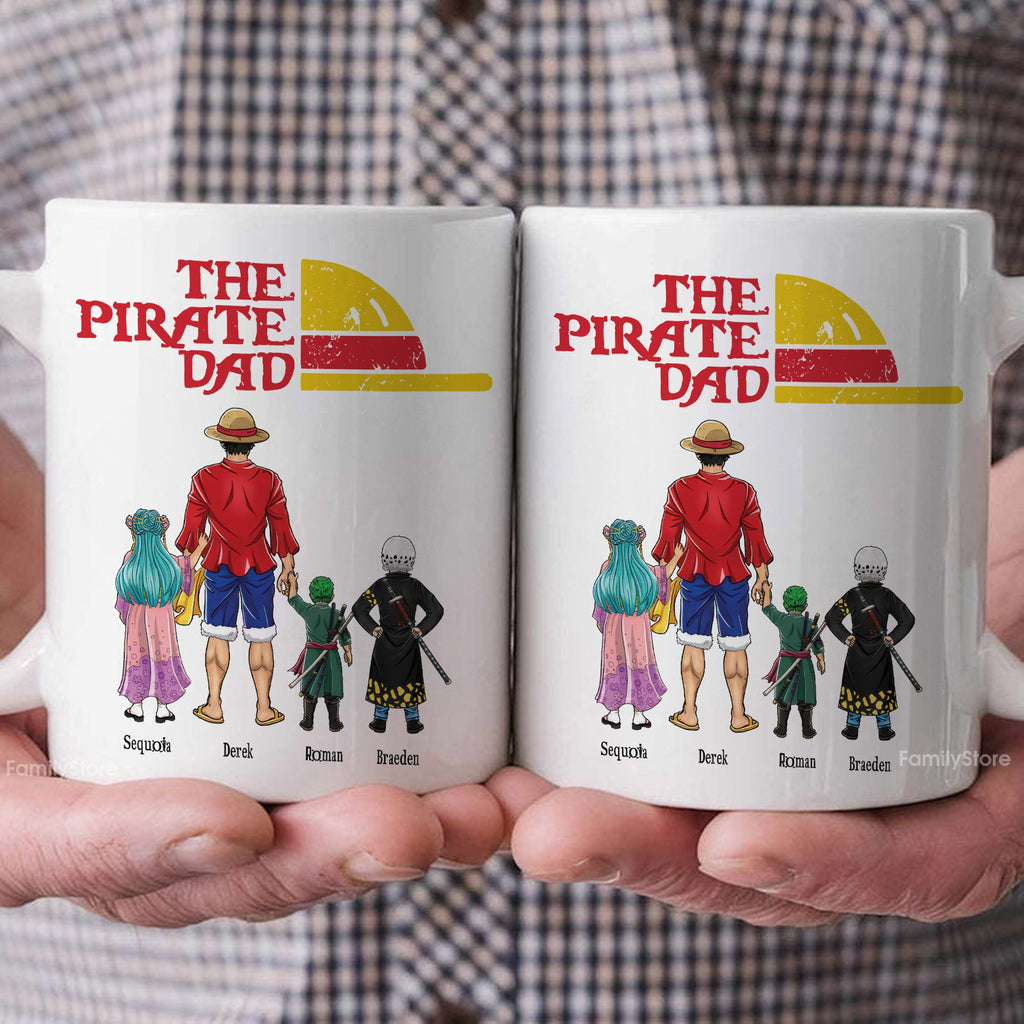 Personalized Pirate Dad Ceramic Mug Adventure Gift for Him