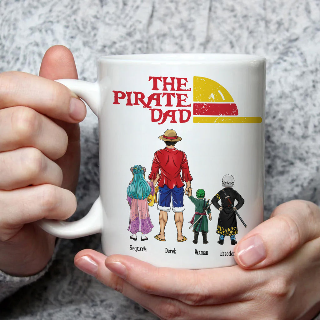 Personalized Pirate Dad Ceramic Mug Adventure Gift for Him