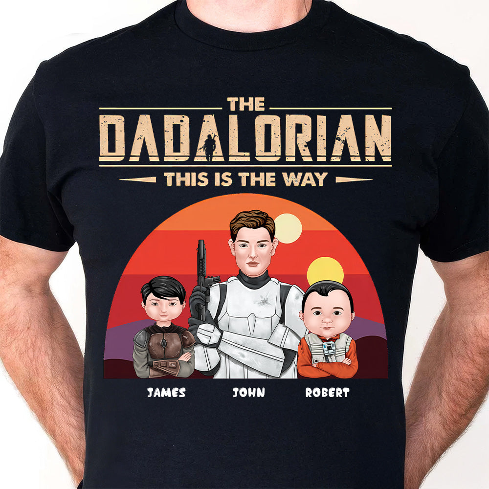 Personalized The Dadalorian T-Shirt Custom Family Gift for Dad
