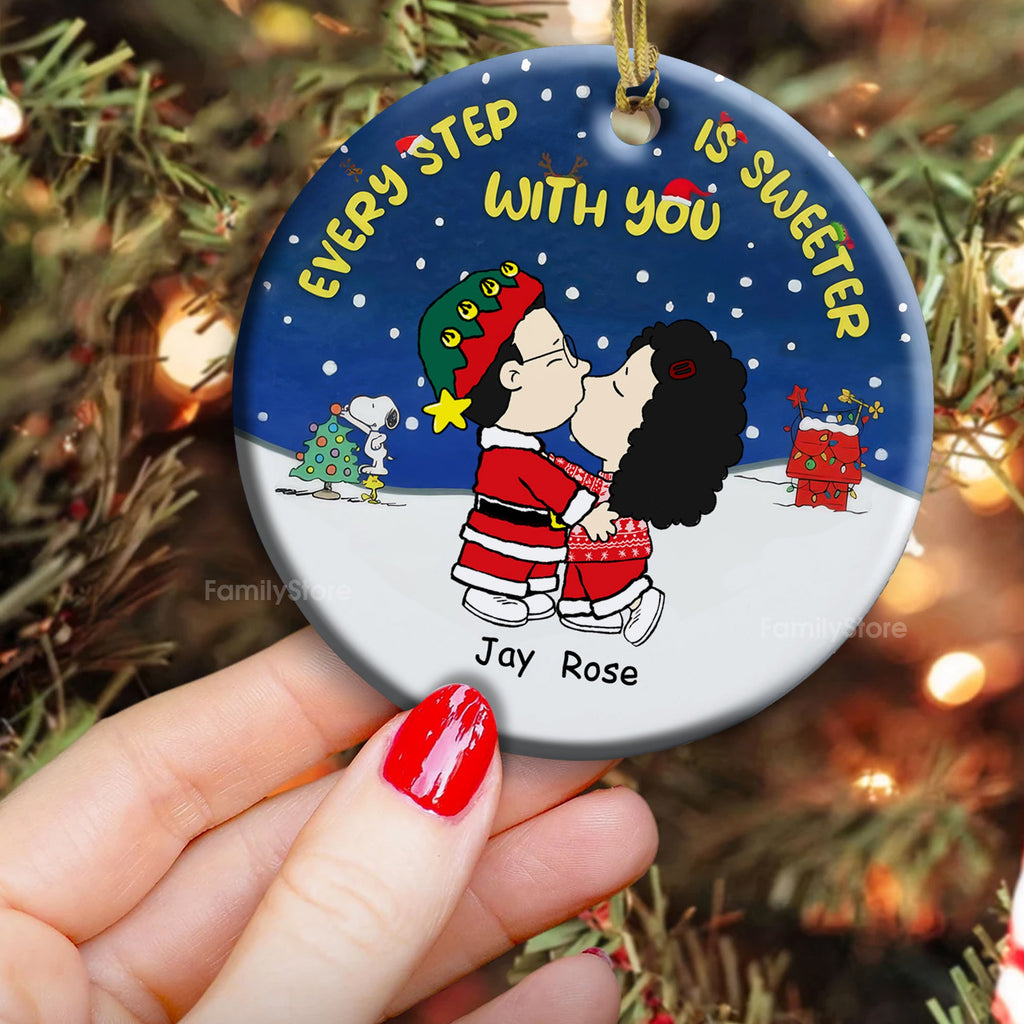 Personalized Ceramic Ornament Every Step Is Sweeter Gift for Couple