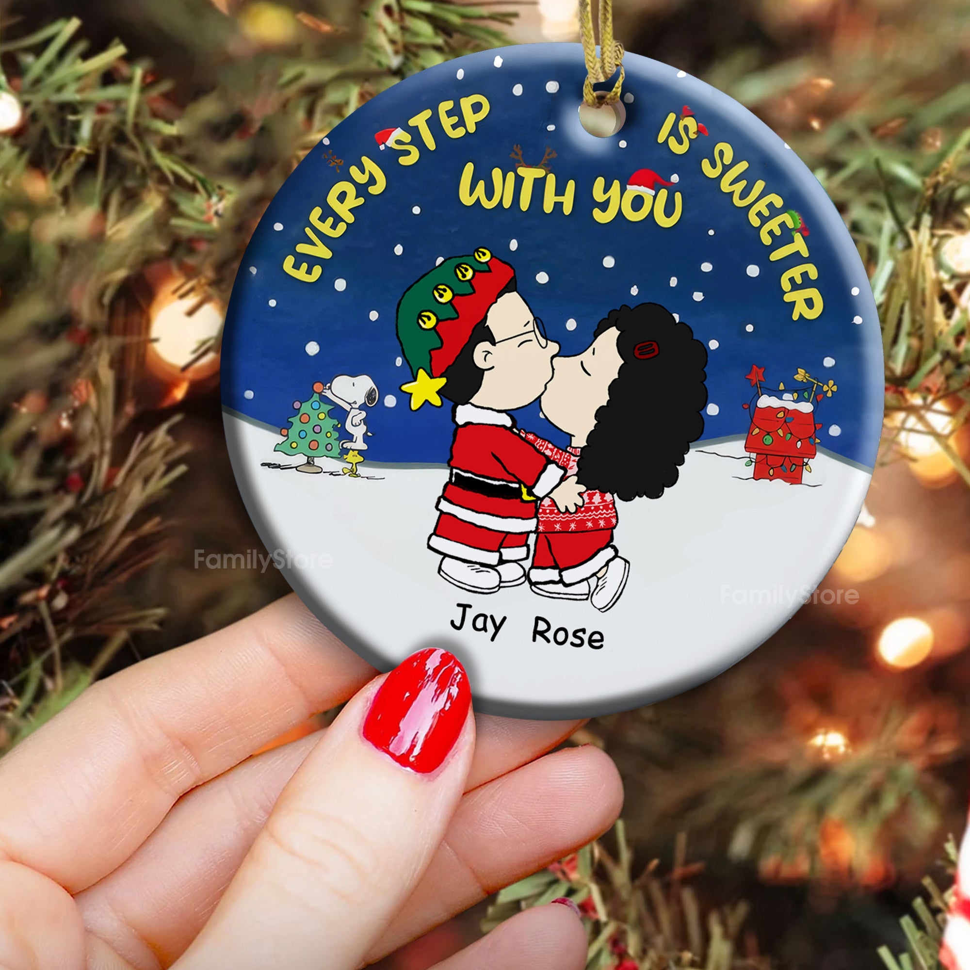 Personalized Ceramic Ornament Every Step Is Sweeter Gift for Couple