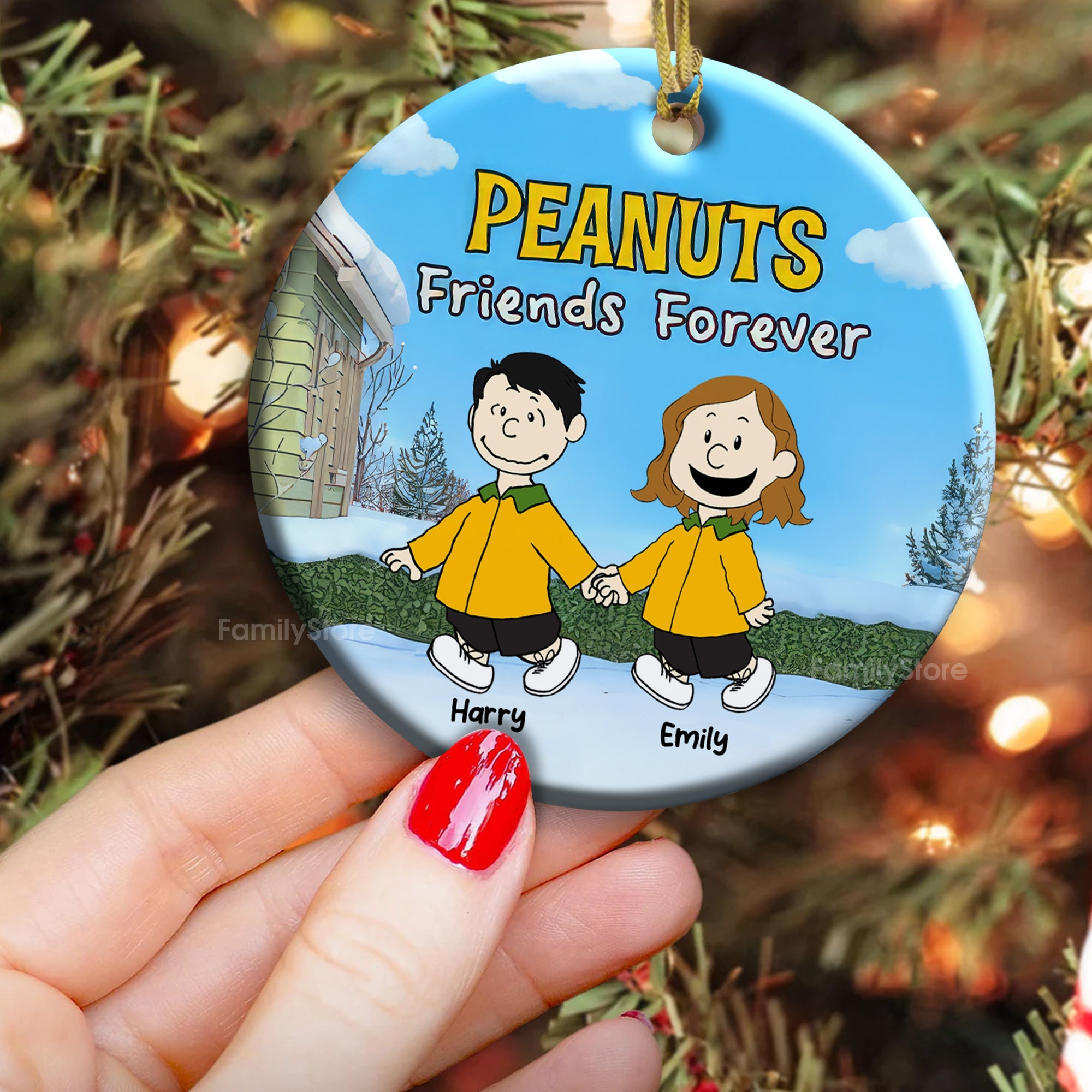 Personalized Friends Forever Ceramic Ornament Custom Gift for Friend, Family Member