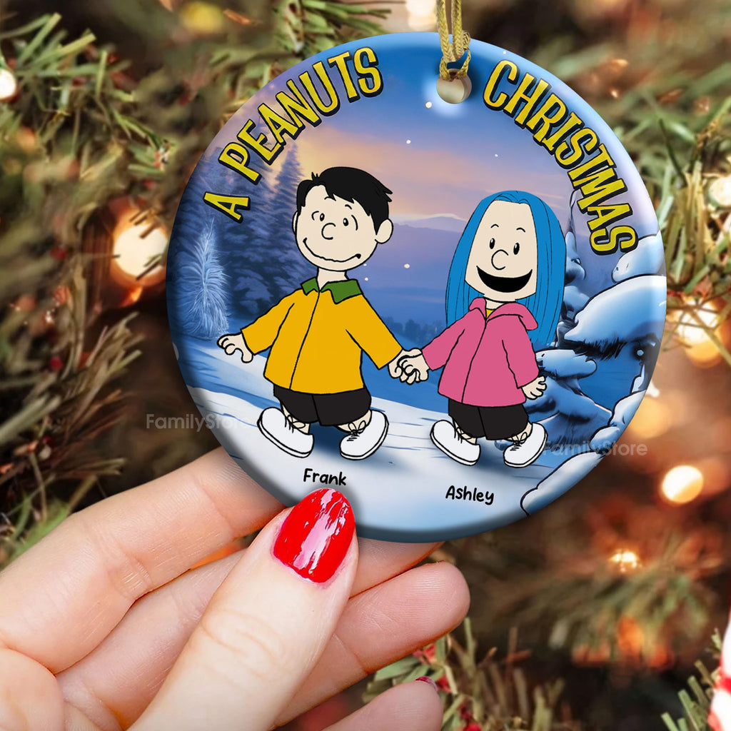 Personalized Peanuts Christmas Ornament Gift for Couple