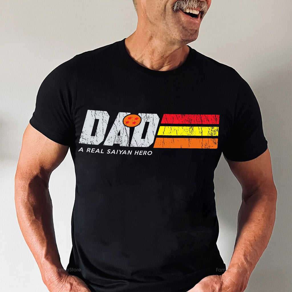 Personalized Dad T-Shirt with Saiyan Design - Gift for Dad