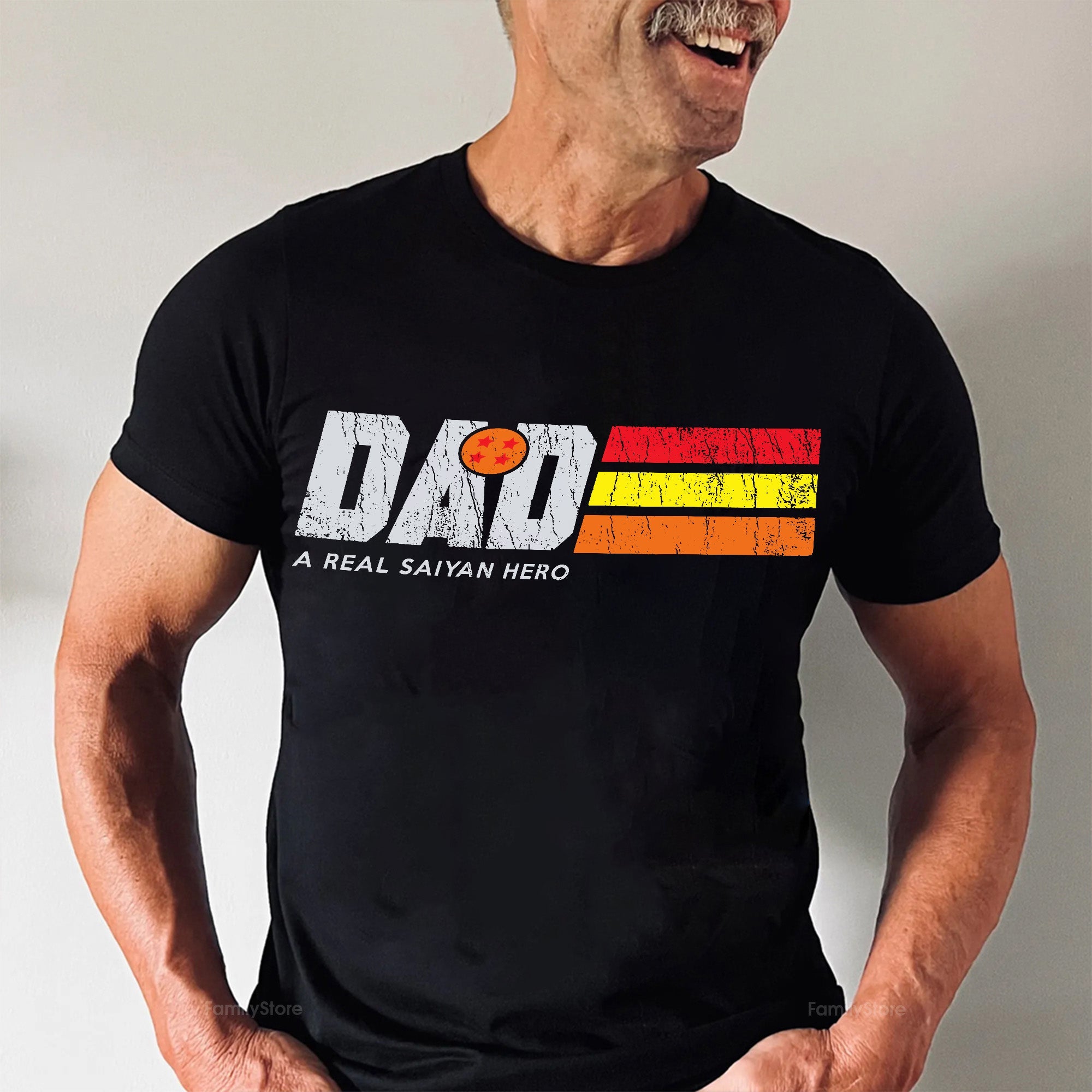 Personalized Dad T-Shirt with Saiyan Design - Gift for Dad