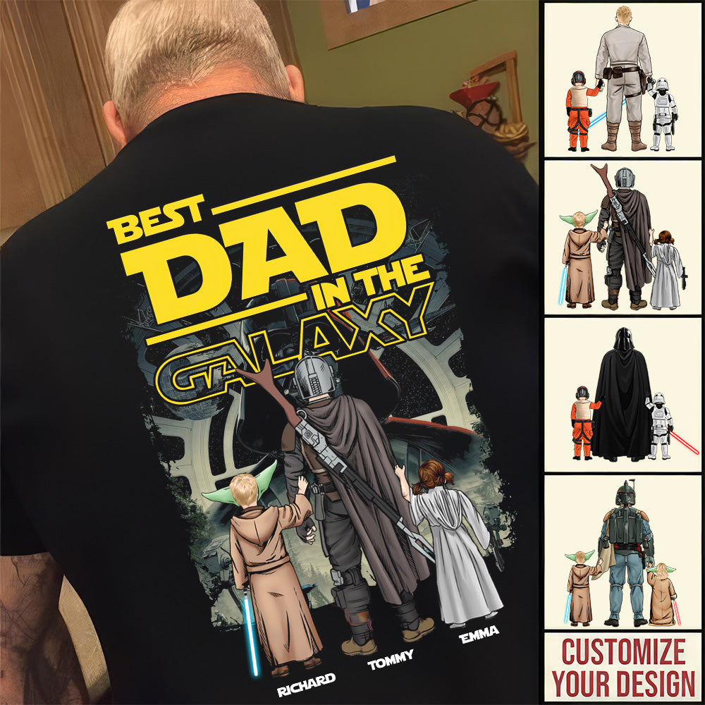 Personalized Best Dad In The Galaxy Shirt Gift for Dad