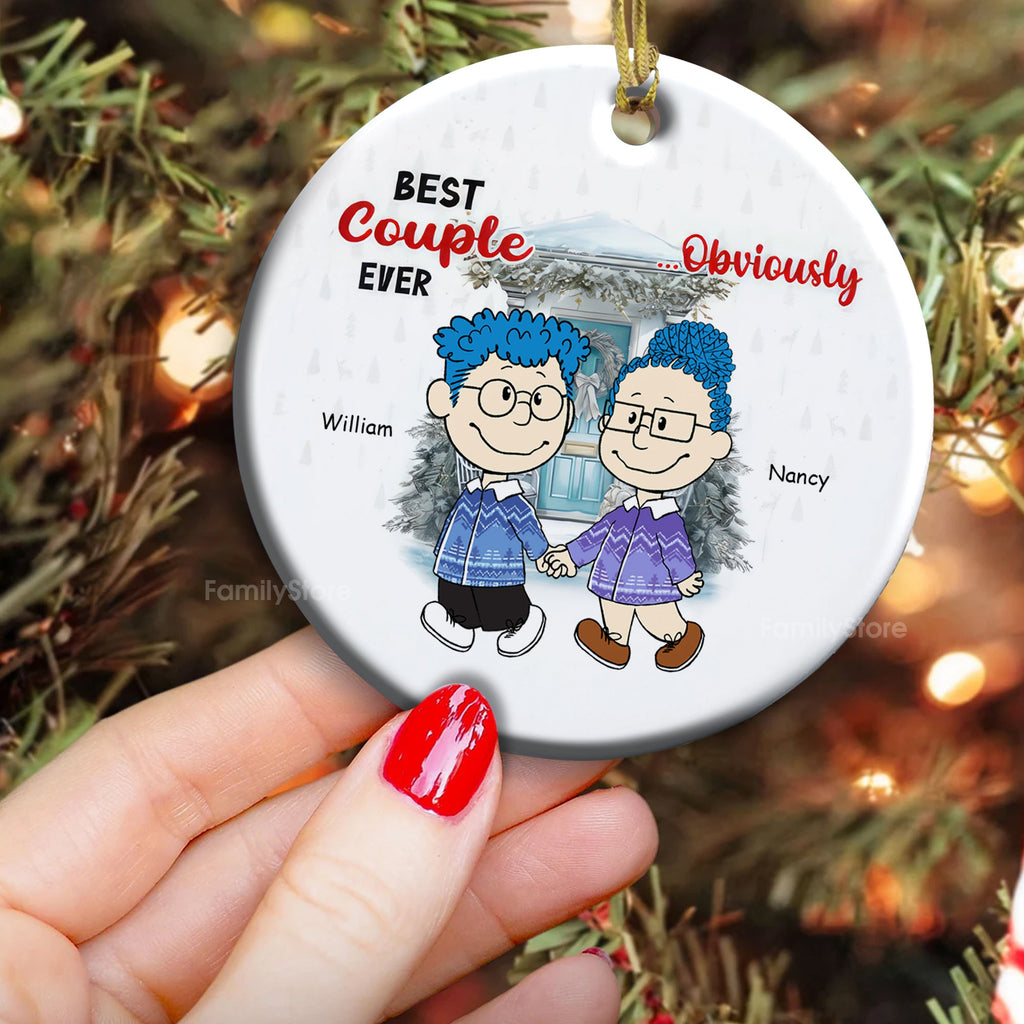 Personalized Best Couple Ever Ceramic Ornament Gift for Couples