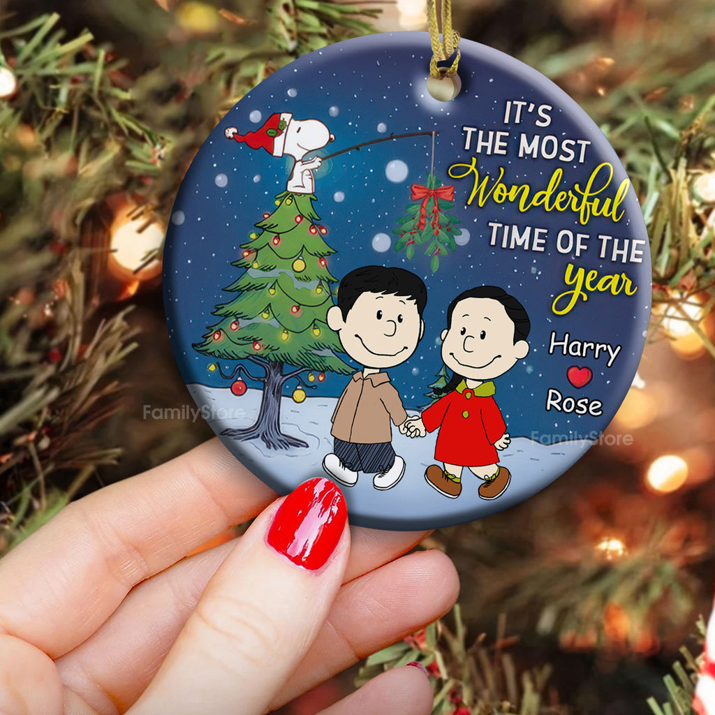 Personalized Peanut Under The Mistletoe Ornament Gift for Couple