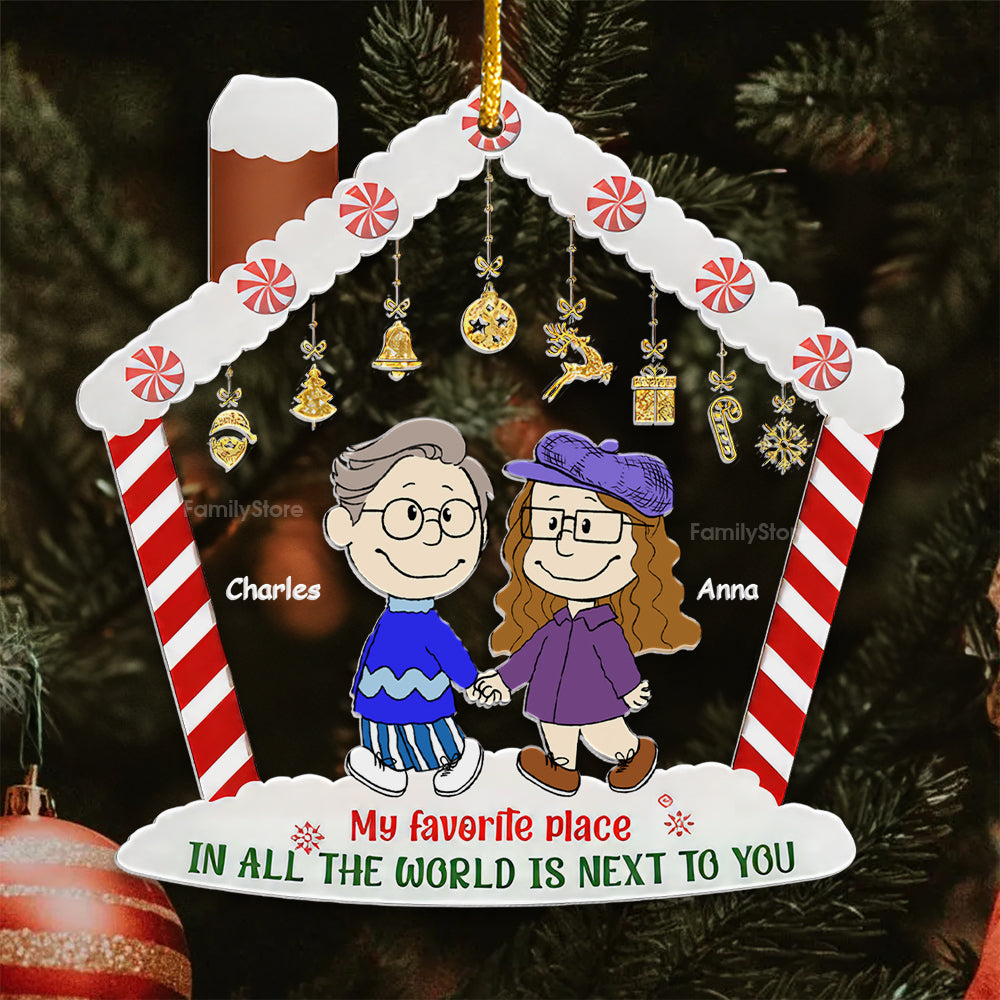 Personalized Acrylic Ornament with Couple's Names - Unique Gift for Anniversary & Christmas