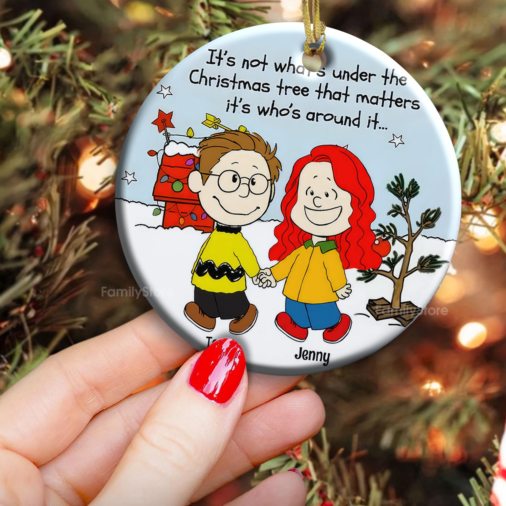 Personalized Ceramic Christmas Ornament Unique Couple Gift