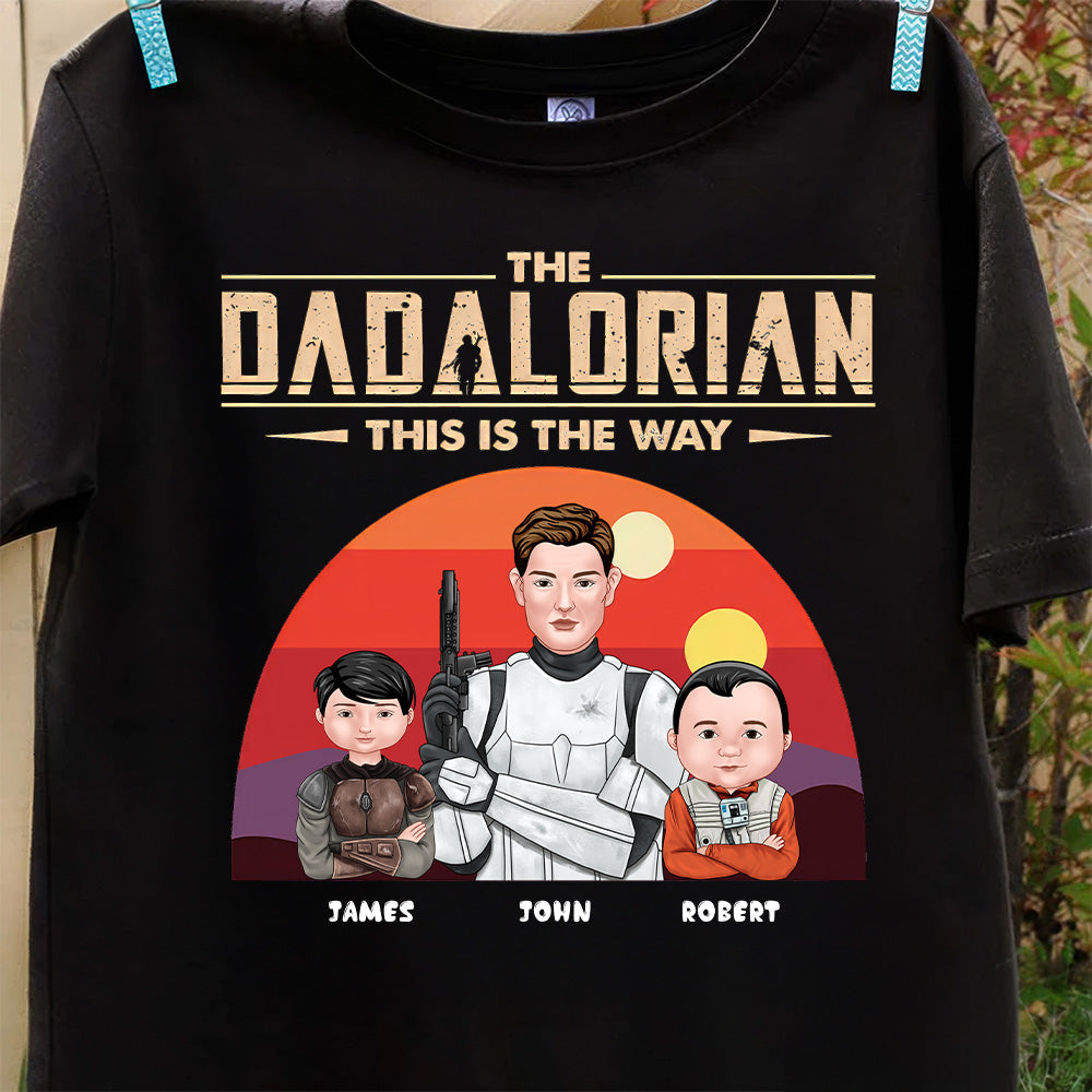 Personalized The Dadalorian T-Shirt Custom Family Gift for Dad