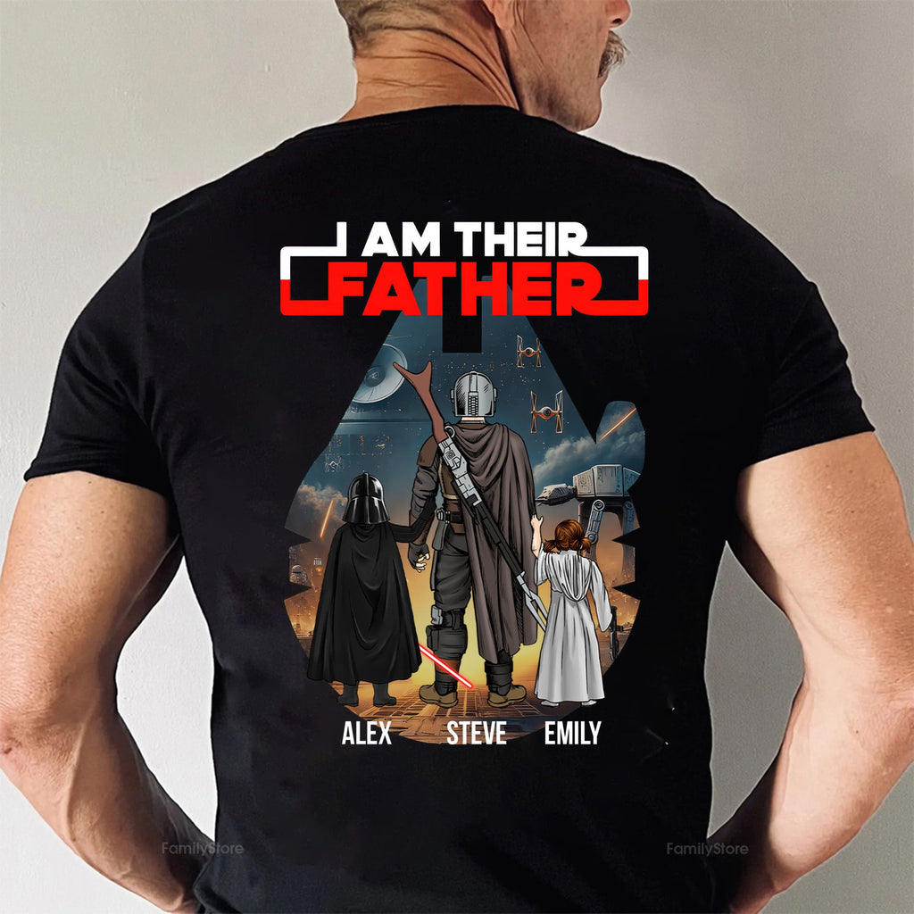 Personalized Cotton Shirt with Custom Family Names Gift for Dad