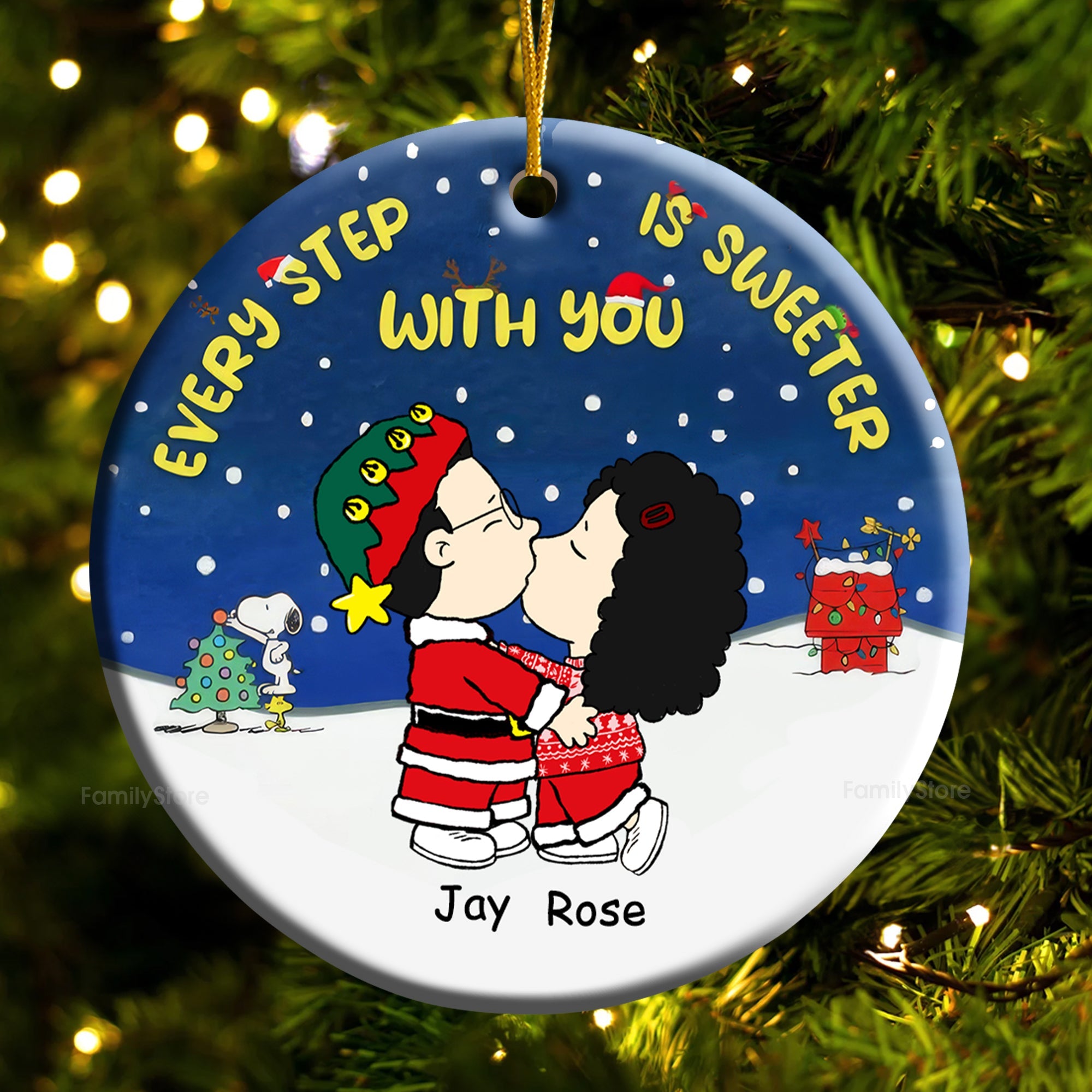 Personalized Ceramic Ornament Every Step Is Sweeter Gift for Couple