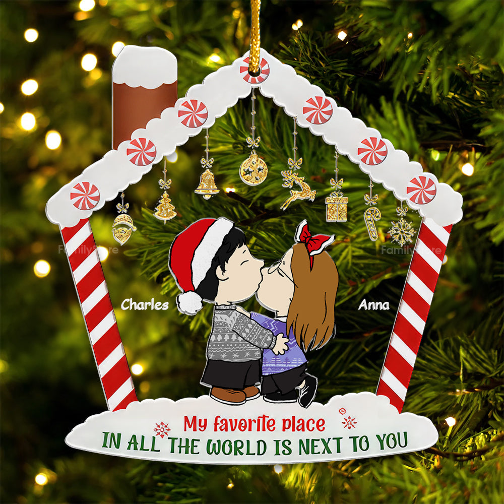 Personalized Acrylic Ornament My Favorite Place Gift for Couple