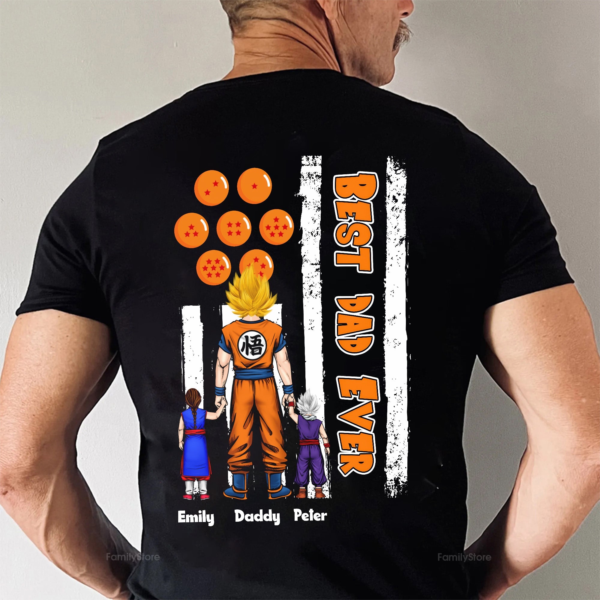 Personalized Dad T-Shirt with Saiyan Design - Gift for Dad