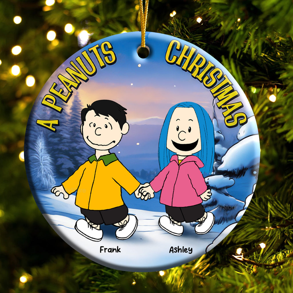 Personalized Peanuts Christmas Ornament Gift for Couple