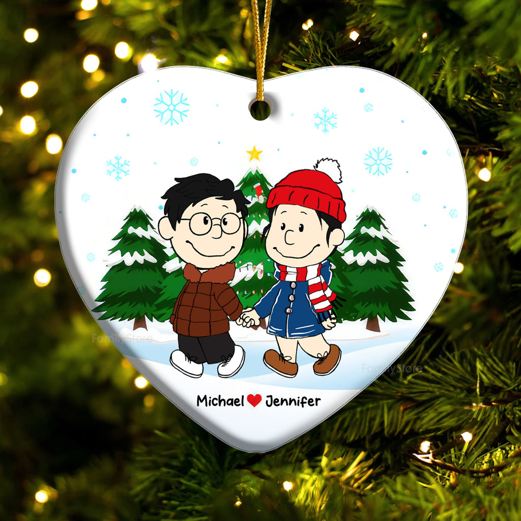 Personalized Ceramic Ornament Christmas Gift for Couple