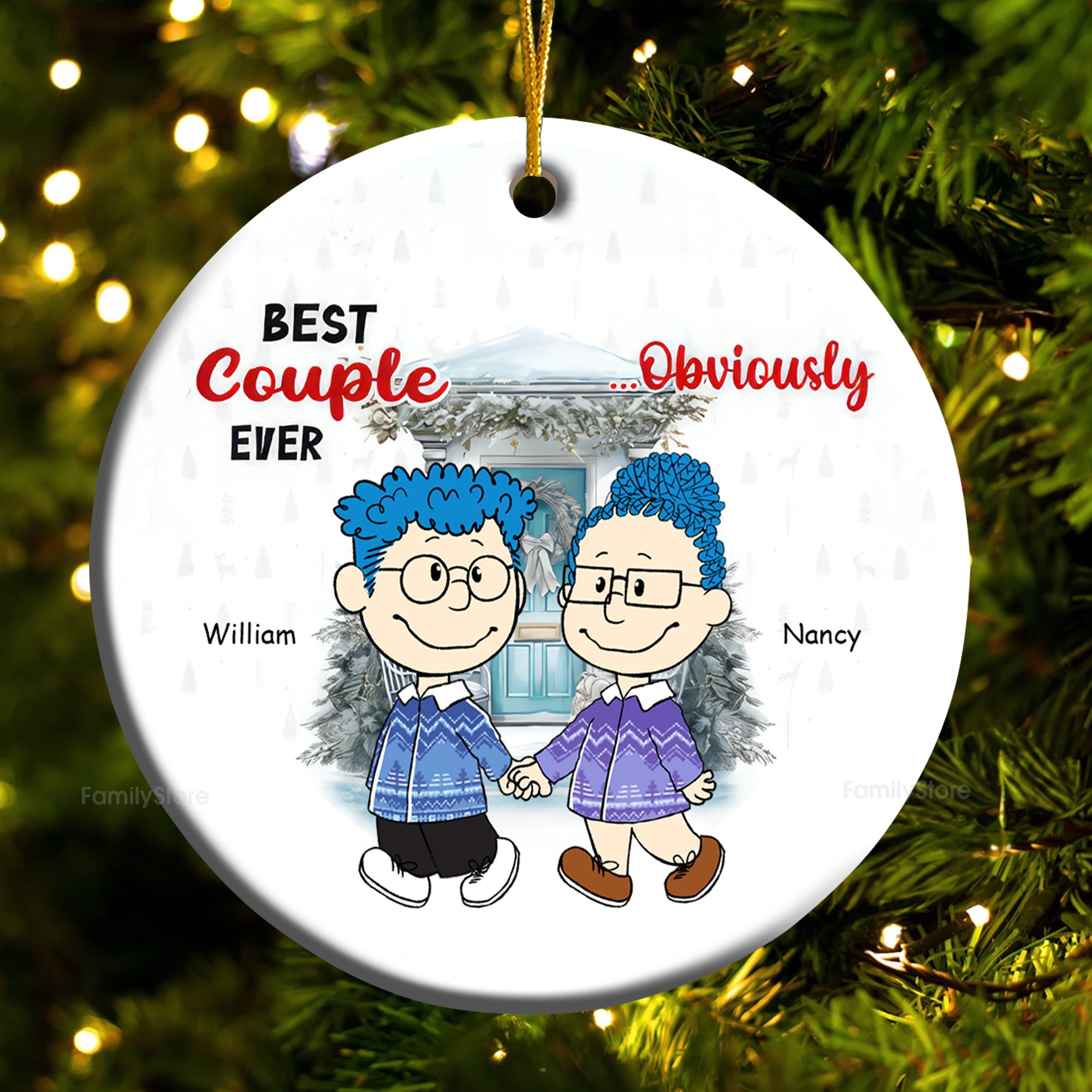 Personalized Best Couple Ever Ceramic Ornament Gift for Couples