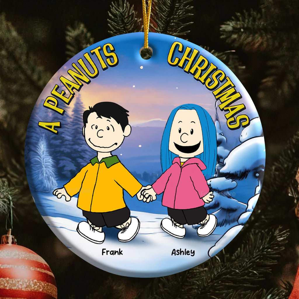 Personalized Peanuts Christmas Ornament Gift for Couple