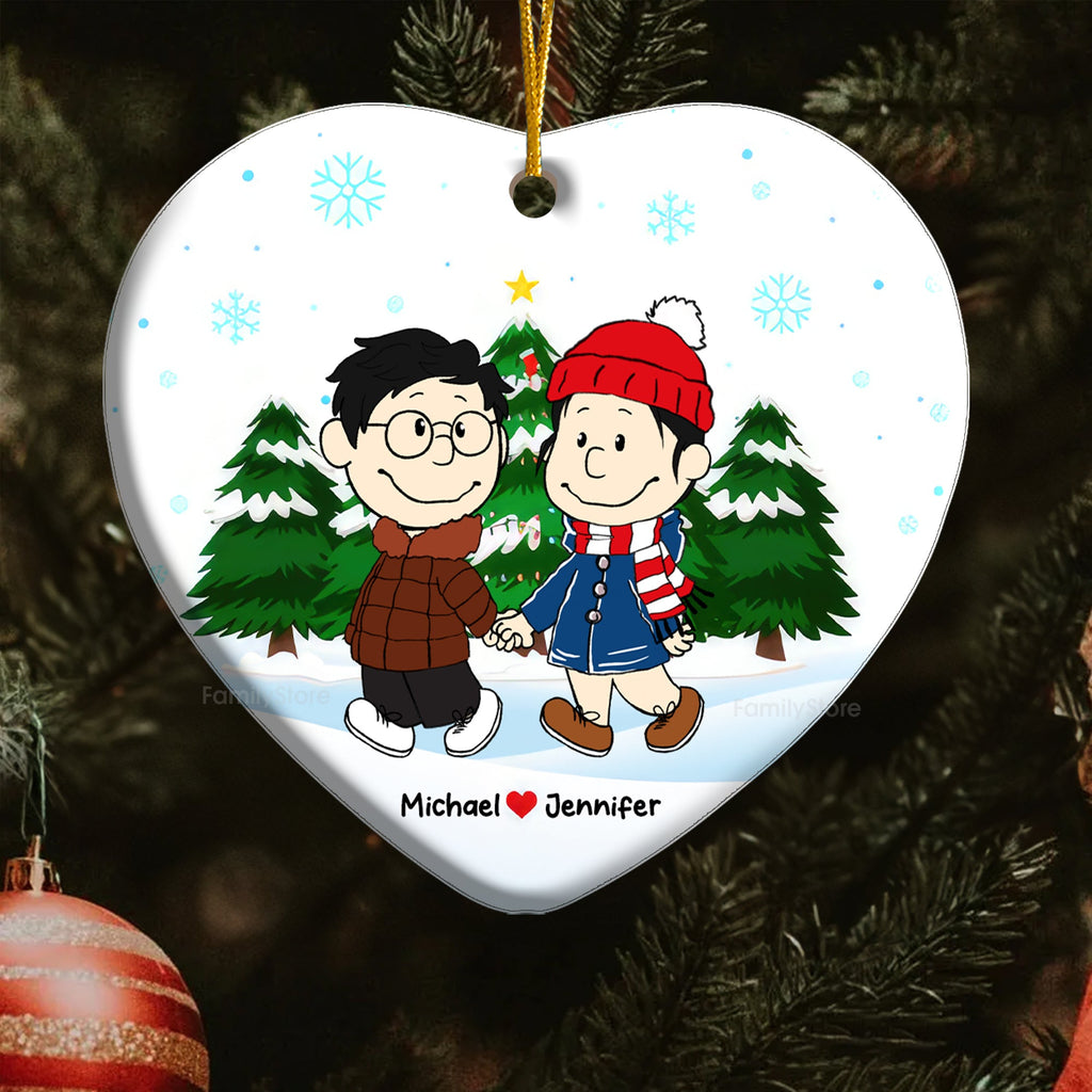 Personalized Ceramic Ornament Christmas Gift for Couple