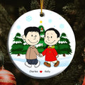 Personalized Ceramic Couple Ornament Hand in Hand Christmas Gift