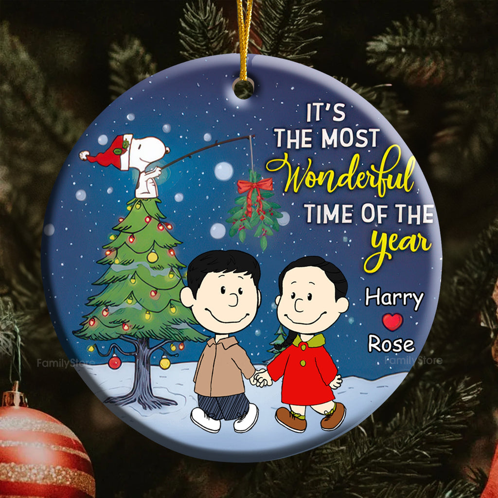 Personalized Peanut Under The Mistletoe Ornament Gift for Couple