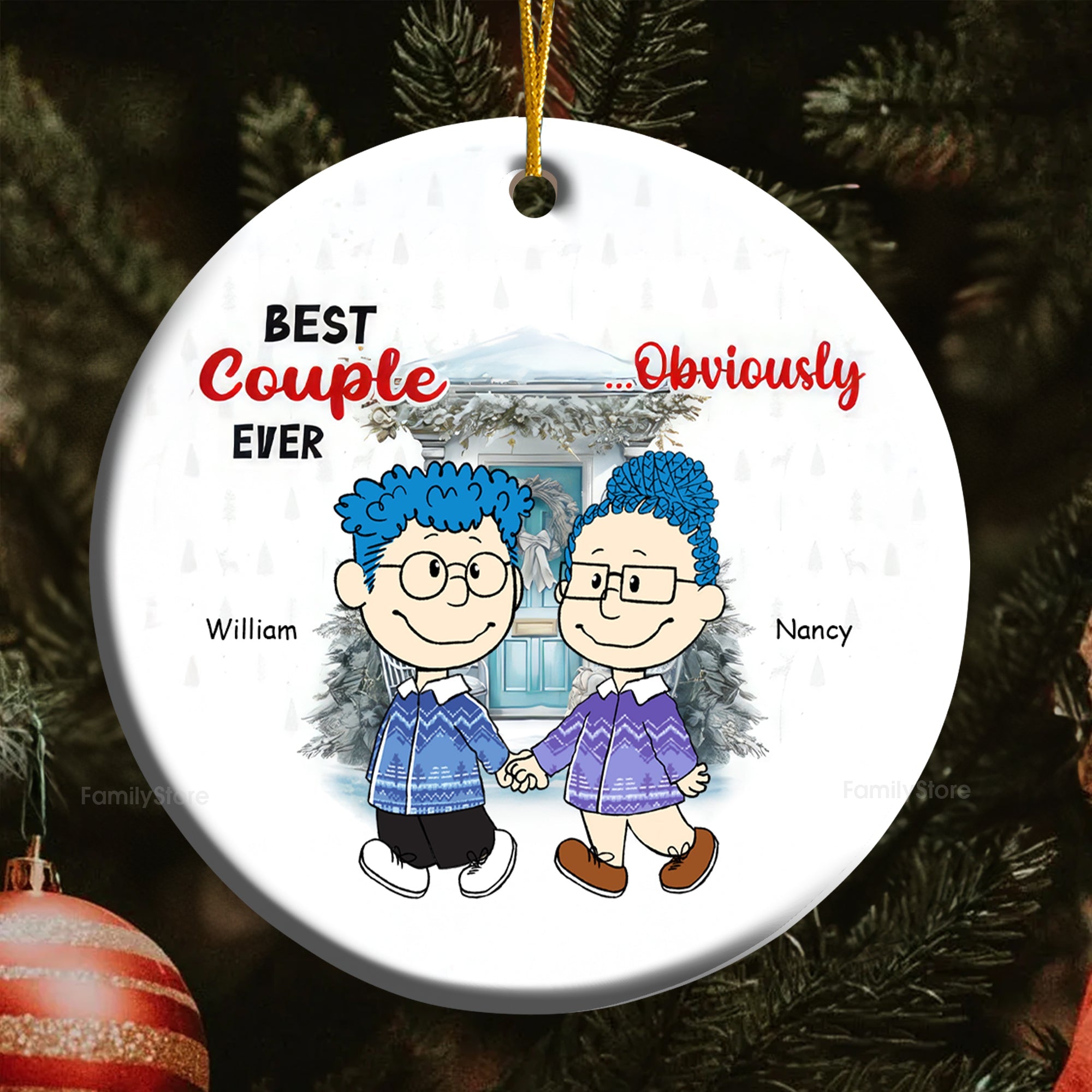 Personalized Best Couple Ever Ceramic Ornament Gift for Couples
