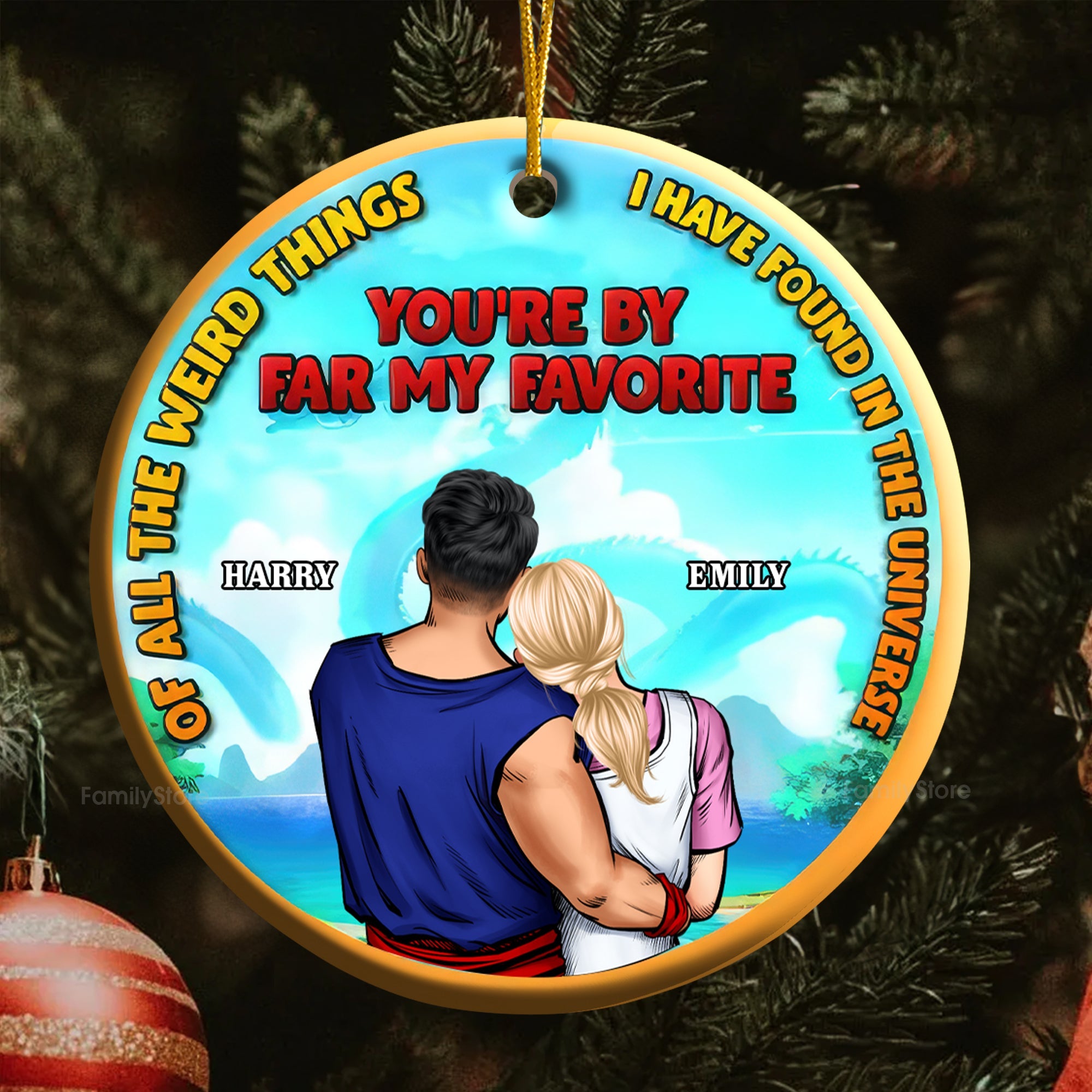 Personalized Ceramic Ornament Couple Gift Unique Love Token