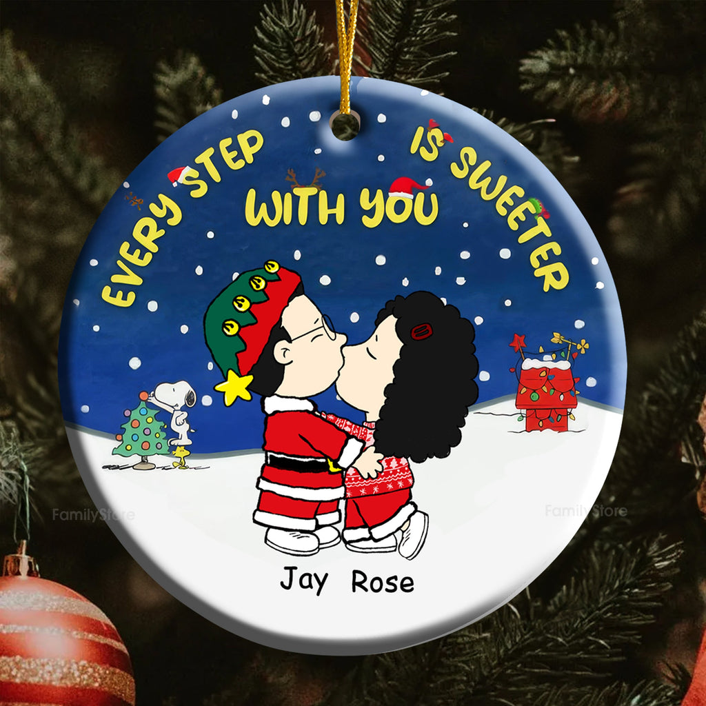 Personalized Ceramic Ornament Every Step Is Sweeter Gift for Couple