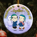 Personalized Ceramic Ornament for Couples - Happiness Is Growing Old Together, Holiday Gift