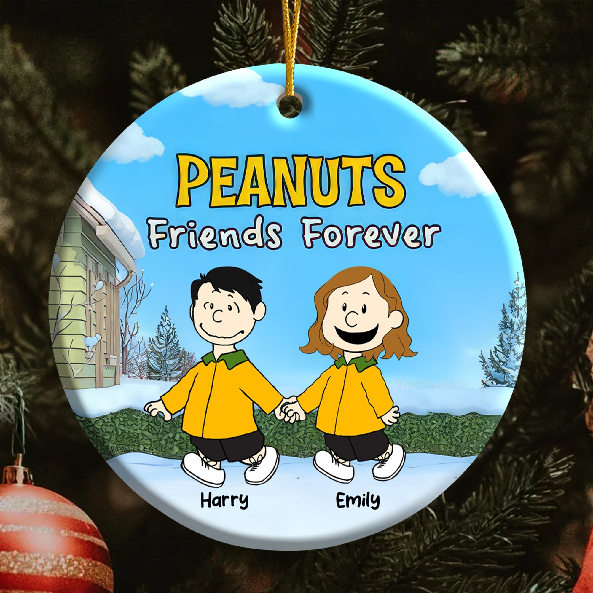 Personalized Friends Forever Ceramic Ornament Custom Gift for Friend, Family Member