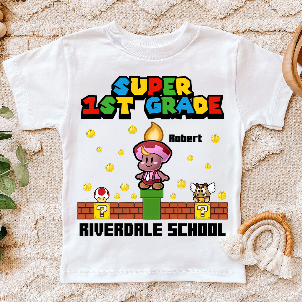 Personalized Super Kid Back To School Shirt Custom Name Gift for Kids
