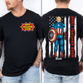 Personalized Best Teacher Ever Shirt with American Flag Gift